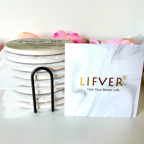 Funny coaster set with holder - Picture 1 of 7